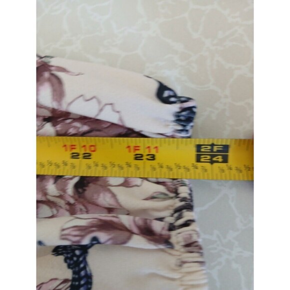 H&M Brand Women's Multi-Color Long Sleeve Floral Top Large Bird Butterfly Spring - Picture 15 of 16